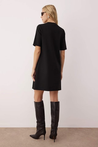 Vestido recto - Blanco y negro