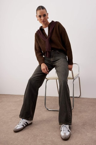 Jeans wide legs - Antracite - Grigio