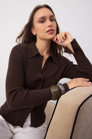 Cardigan - Marrone - Marrone