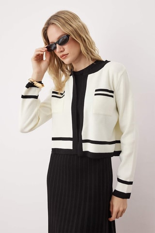 Cárdigan y vestido - Blanco y negro