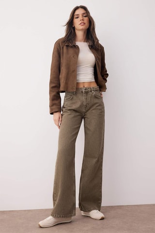 Jeans wide legs - Kaki - Verde