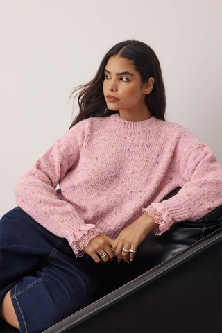 Pull oversize - Bleu, orange et rose