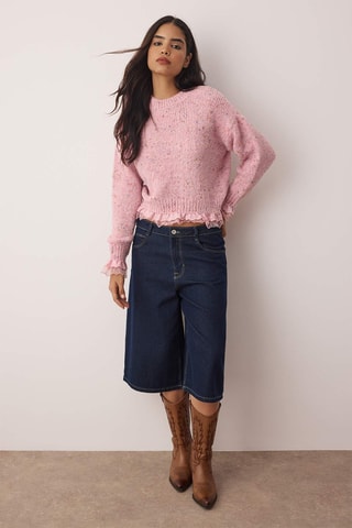 Pull oversize - Bleu, orange et rose
