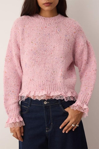 Pull oversize - Bleu, orange et rose