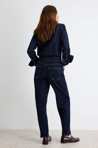 Jeans mom a vita alta - Blu scuro