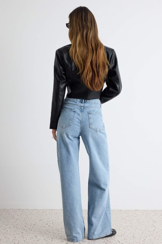 Jeans wide legs a vita alta - Blu