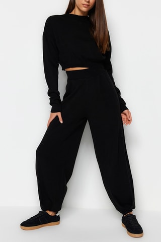 Sudadera y jogging de tiro alto - Negro