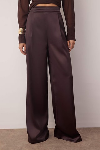 Pantalon wide legs - Marron