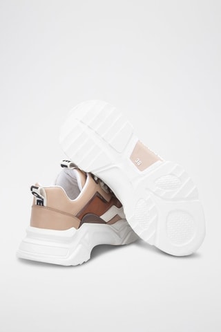 Zapatillas con plataforma - Blanco y marrón
