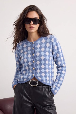 Cardigan - Kaki - Blu scuro