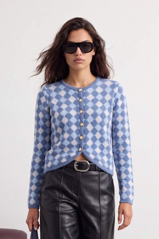 Cardigan - Kaki - Blu scuro