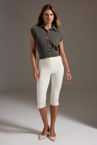 Blouse regular sans manches - Kaki