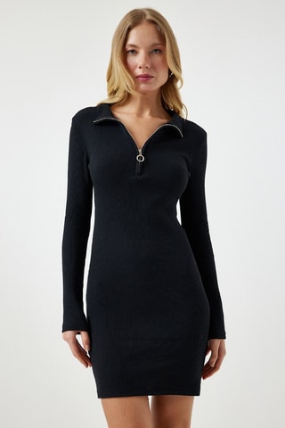 Vestido trapecio regular fit - Negro
