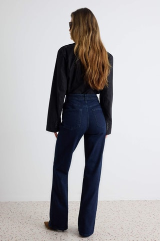 Jeans wide legs a vita alta - Blu scuro