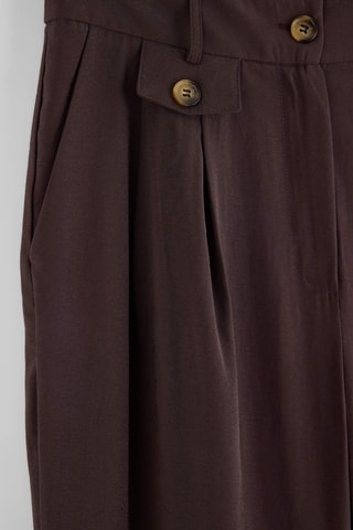 Pantaloni wide legs a vita alta - Marrone scuro