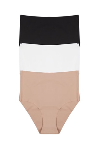 3 culotte hipsters - Blanc, noir et beige