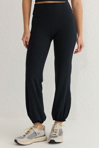 Pantaloni sportivi a vita alta - Nero