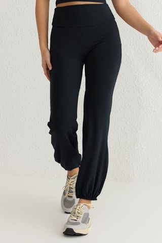 Pantaloni sportivi a vita alta - Nero