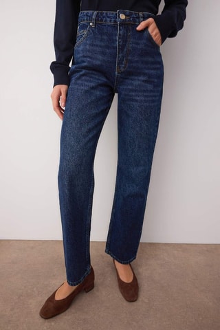 Jeans straight a vita alta