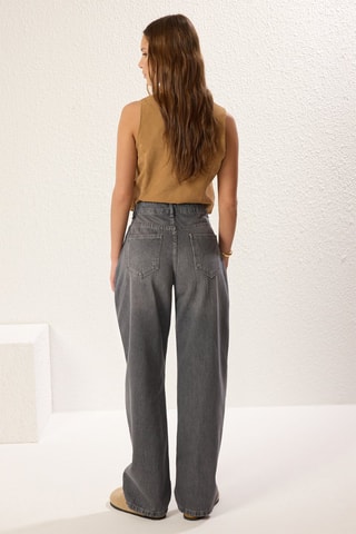 Vaquero wide leg - Blanco y gris