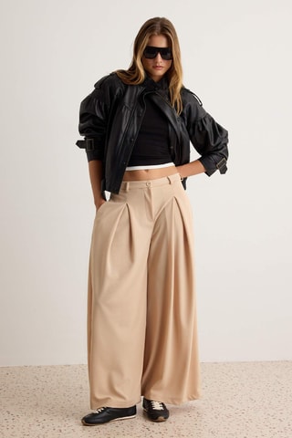 Pantaloni wide legs - Beige