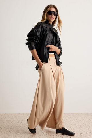 Pantaloni wide legs - Beige