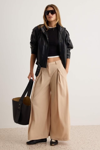Pantaloni wide legs - Beige