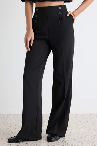 Pantalón wide leg. - Negro