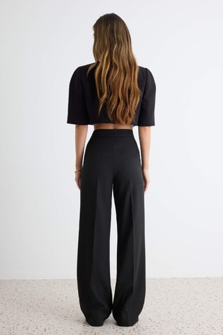 Pantalón wide leg. - Negro
