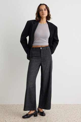 Jeans a vita alta - Nero
