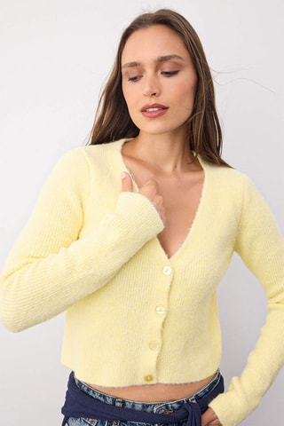 Cardigan regular - Giallo - Giallo