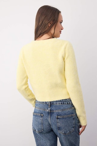 Cardigan regular - Giallo - Giallo