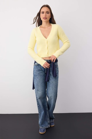 Cardigan regular - Giallo - Giallo