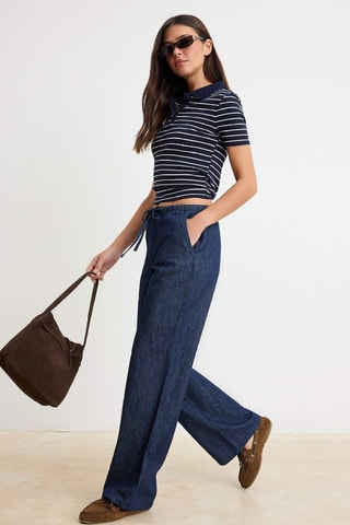 Jeans a vita alta - Blu scuro
