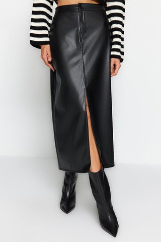 Jupe droite taille haute - Noir