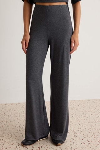Camiseta y pantalón wide legs - Gris oscuro