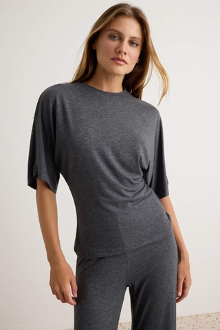 Camiseta y pantalón wide legs - Gris oscuro