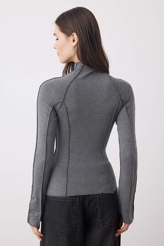 Blusa slim fit - Gris oscuro