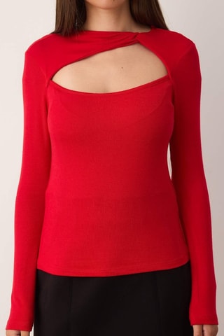 Top - Nero - Rosso