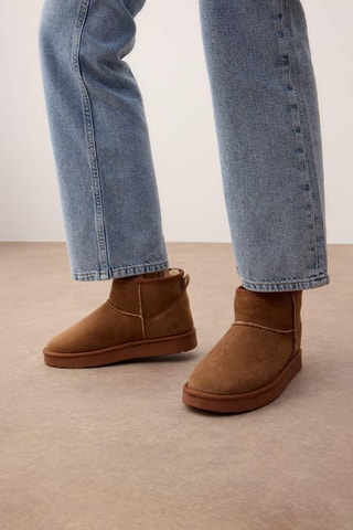 Bottines fourrées - Beige et marron