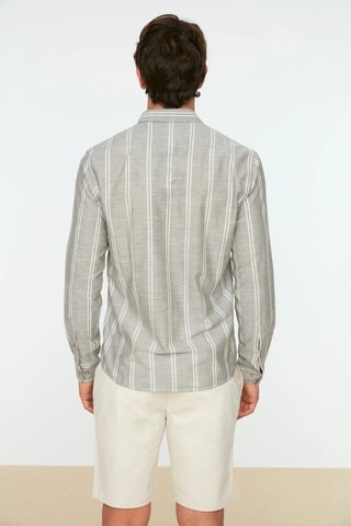 Chemise rayée - Blanc et vert