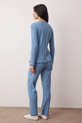 Pijama - Blanco y azul
