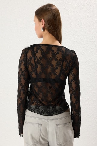 Camisa de encaje - Negro