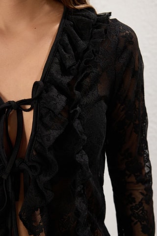 Camisa de encaje - Negro