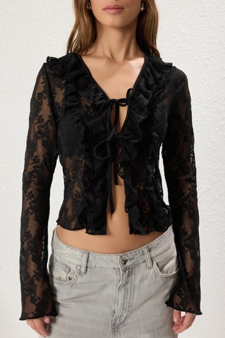Camisa de encaje - Negro