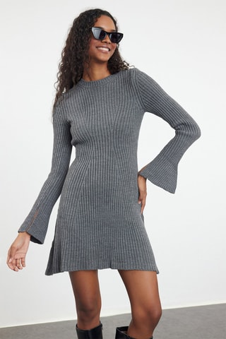 Abito a trapezio regular - Grigio