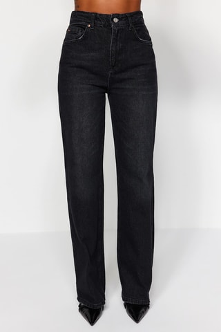 Jeans wide legs a vita alta - Nero