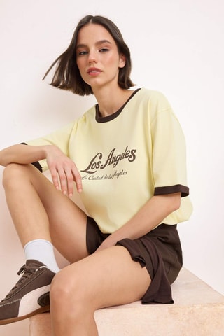 Camiseta oversize - Amarillo claro