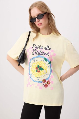 Camiseta oversize - Amarillo claro