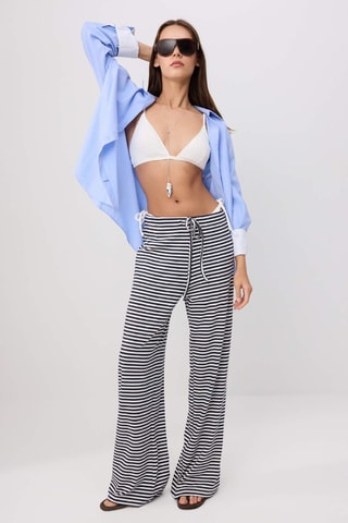 Pantaloni wide legs - Blu scuro